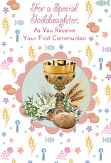 Card - First Communion Goddaughter, Multi-Colored Design