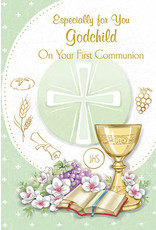 Greetings of Faith Card - First Communion Godchild, Especially for You