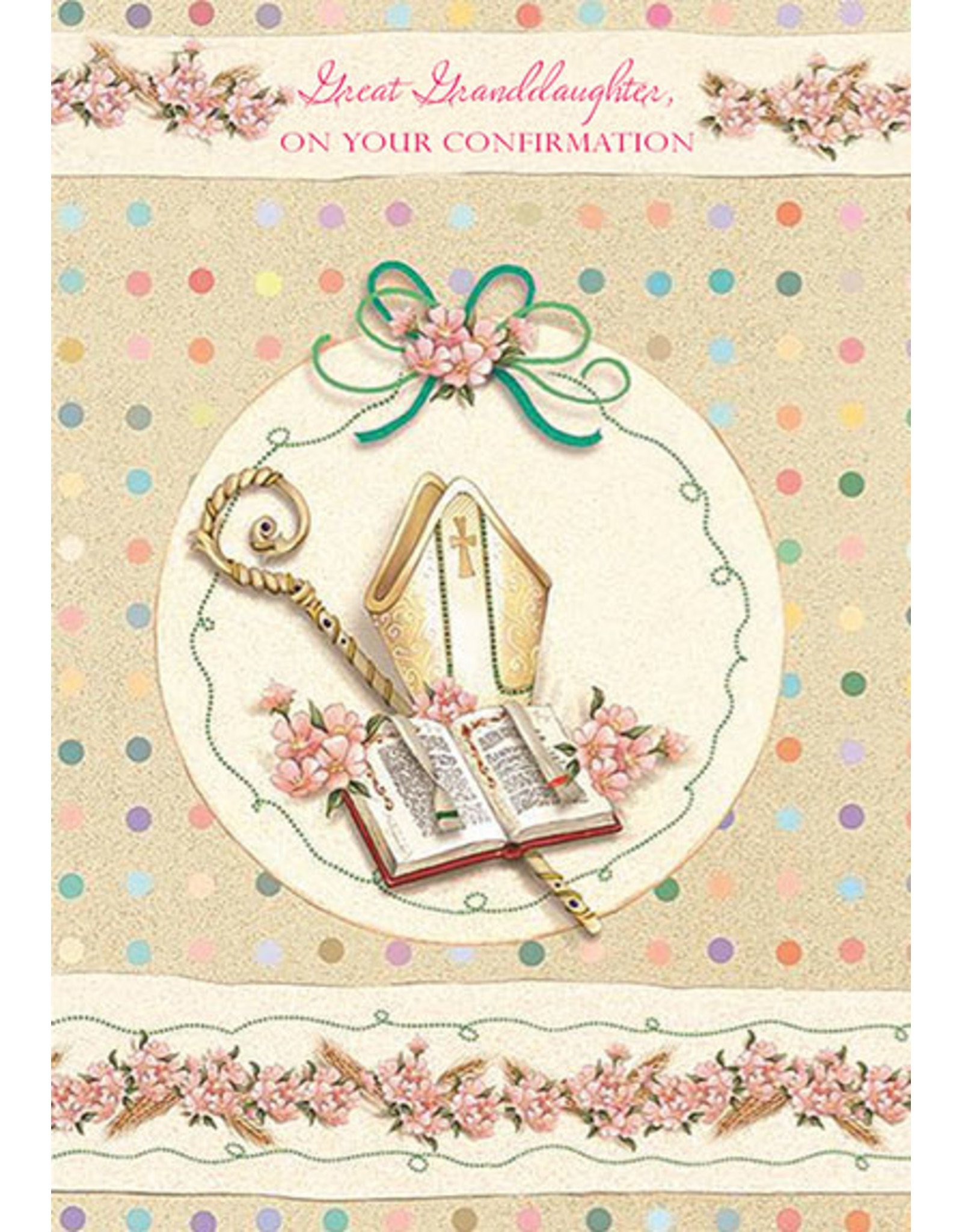 Card - Confirmation Great Granddaughter, Polka Dots