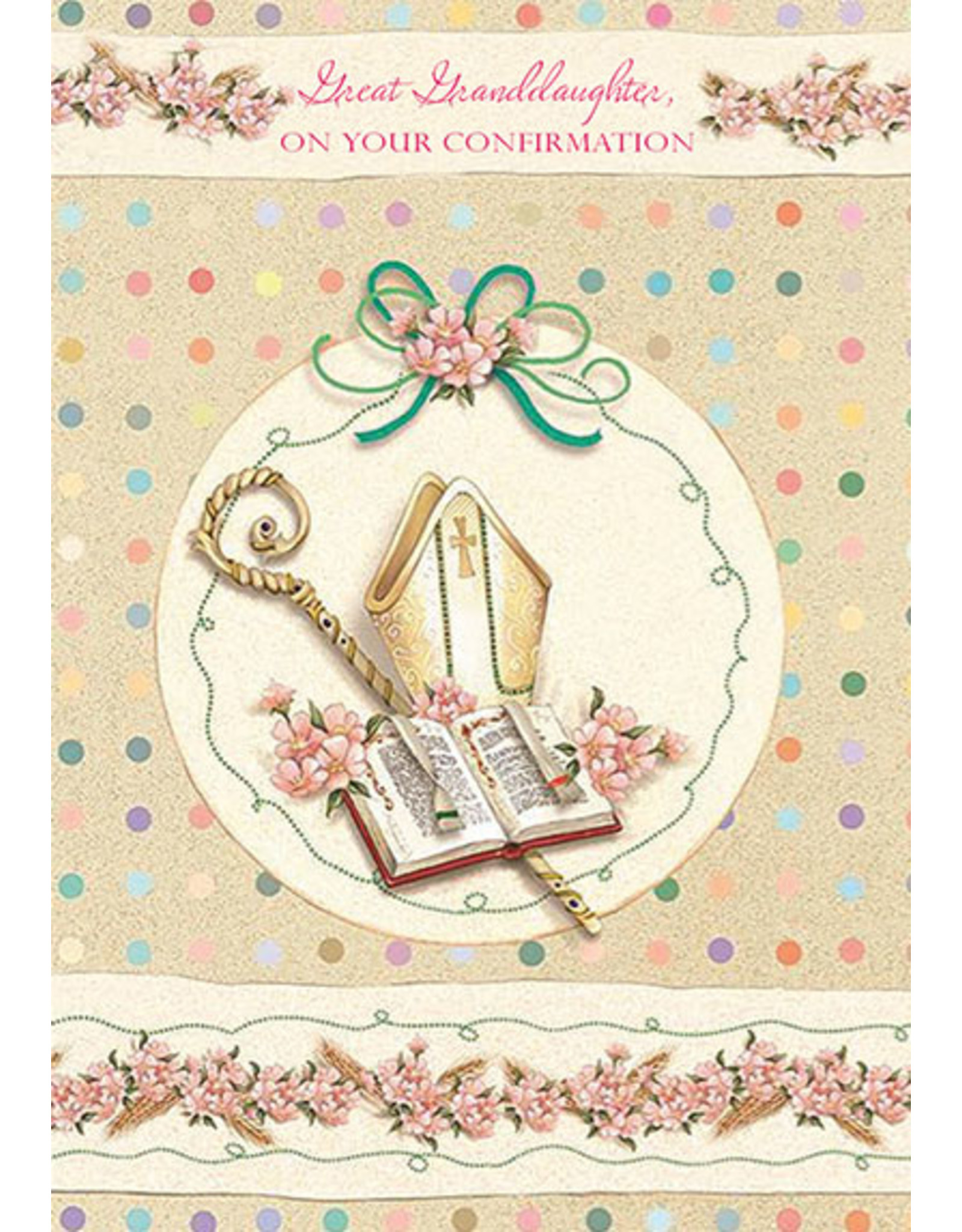 Greetings of Faith Card - Confirmation Great Granddaughter, Polka Dots