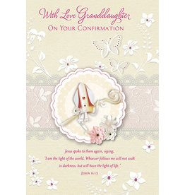 Card - Confirmation Granddaughter, Butterflies