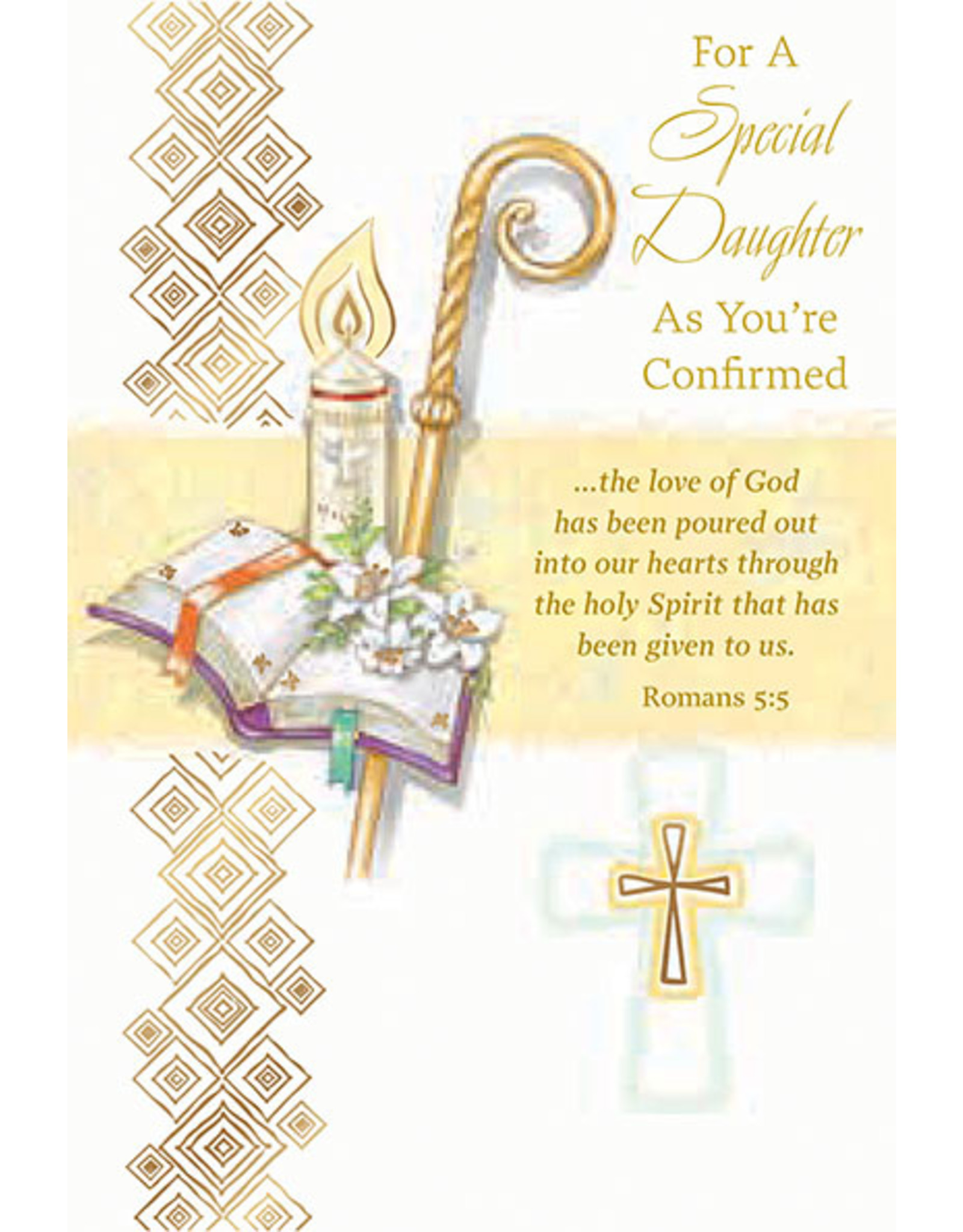 Greetings of Faith Card - Confirmation Daughter, Yellow Highlights