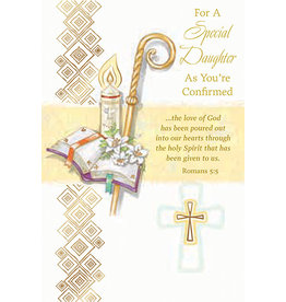 Greetings of Faith Card - Confirmation Daughter, Yellow Highlights