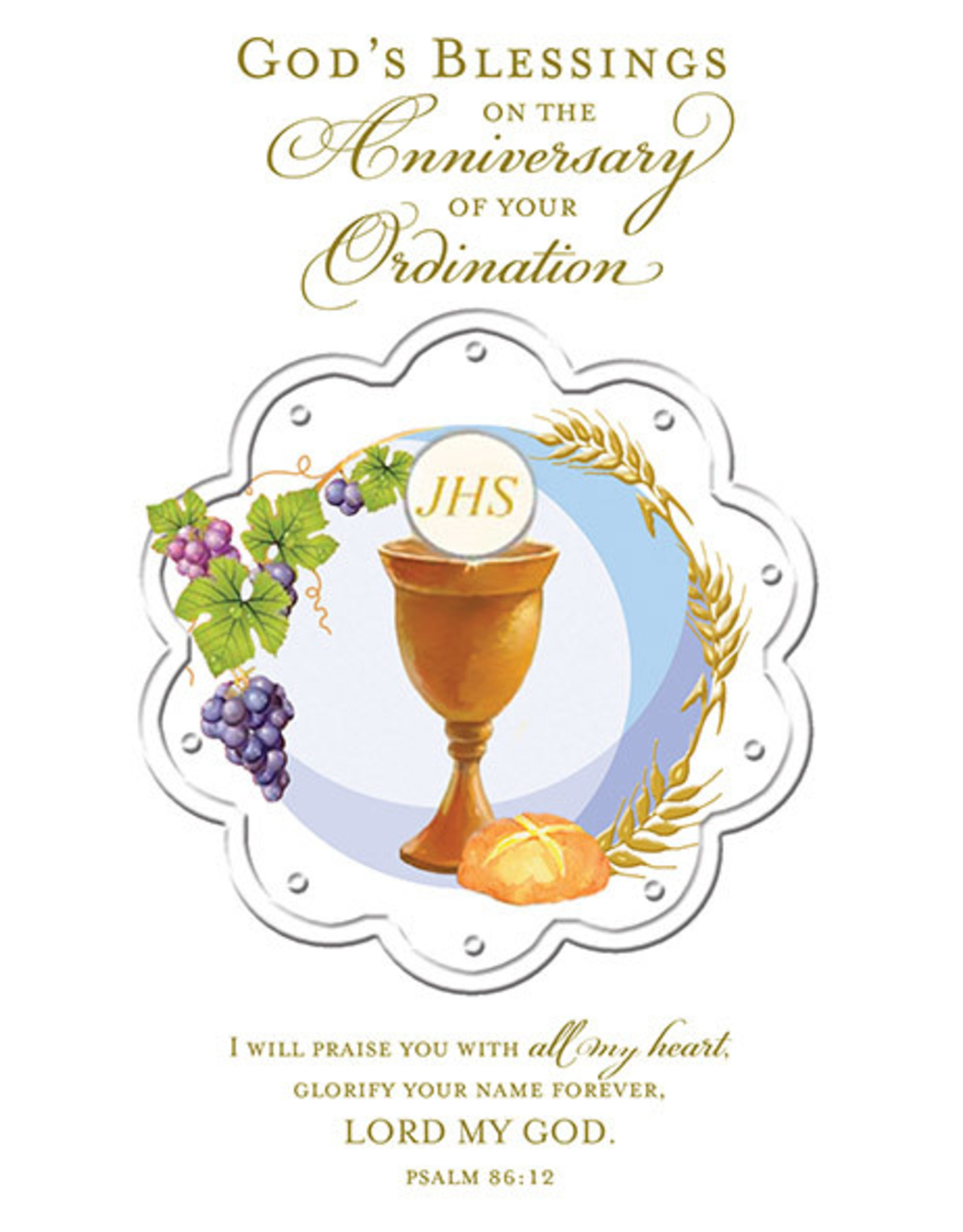 Card - Anniversary of Ordination, I Will Praise You with All my Heart
