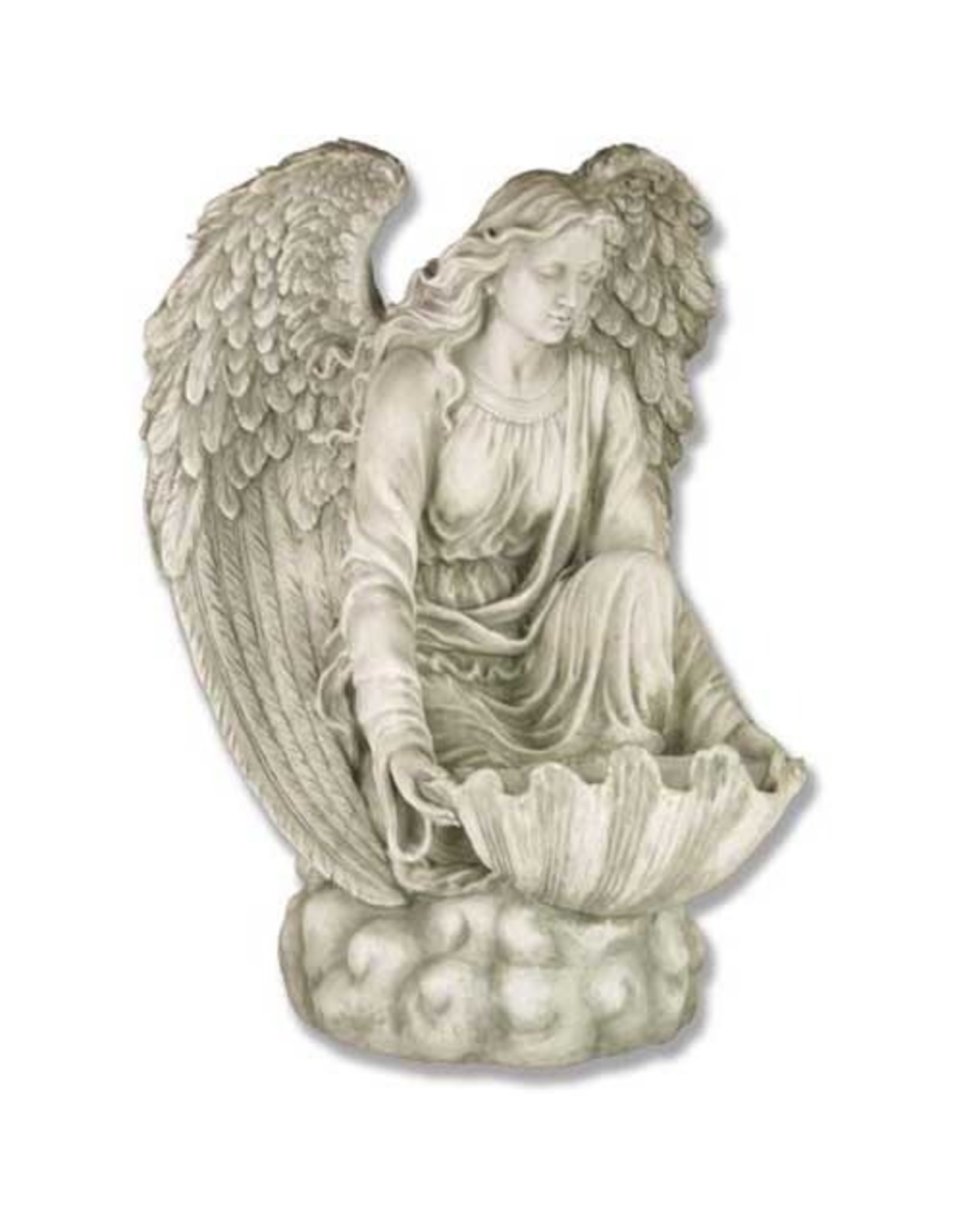 Orlandi Angel of the Waters Outdoor Statue - Fiberglass, Antique Stone Finish (34")