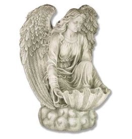 Orlandi Angel of the Waters Outdoor Statue - Fiberglass, Antique Stone Finish (34")