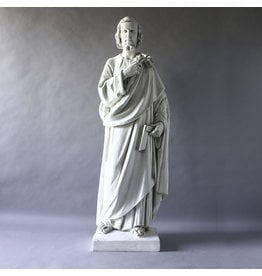 Orlandi St. Joseph the Worker Outdoor Statue - Fiberglass, Antique Stone Finish (37")
