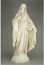 Orlandi Immaculate Heart of Mary Outdoor Statue - Fiberglass, Antique Stone Finish (49")