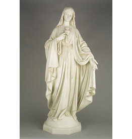 Orlandi Immaculate Heart of Mary Outdoor Statue - Fiberglass, Antique Stone Finish (49")