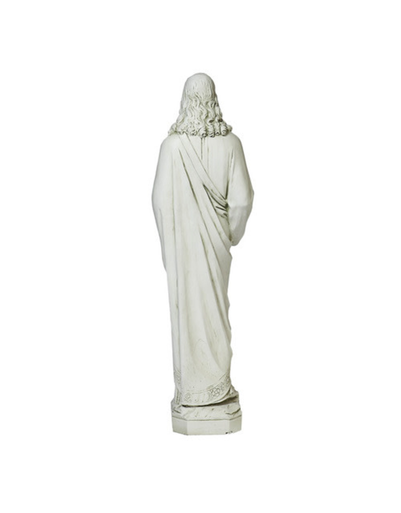 Orlandi Sacred Heart of Jesus Outdoor Statue - Fiberglass, Antique Stone Finish (36.5")