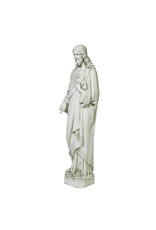 Orlandi Sacred Heart of Jesus Outdoor Statue - Fiberglass, Antique Stone Finish (36.5")
