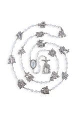 Hirten Rosary - Stations of the Cross, White Via Crucis Glass Beads