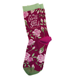 Bless my Sole Bless my Sole Socks - It is Well with my Soul, Floral (Psalm 62:5)