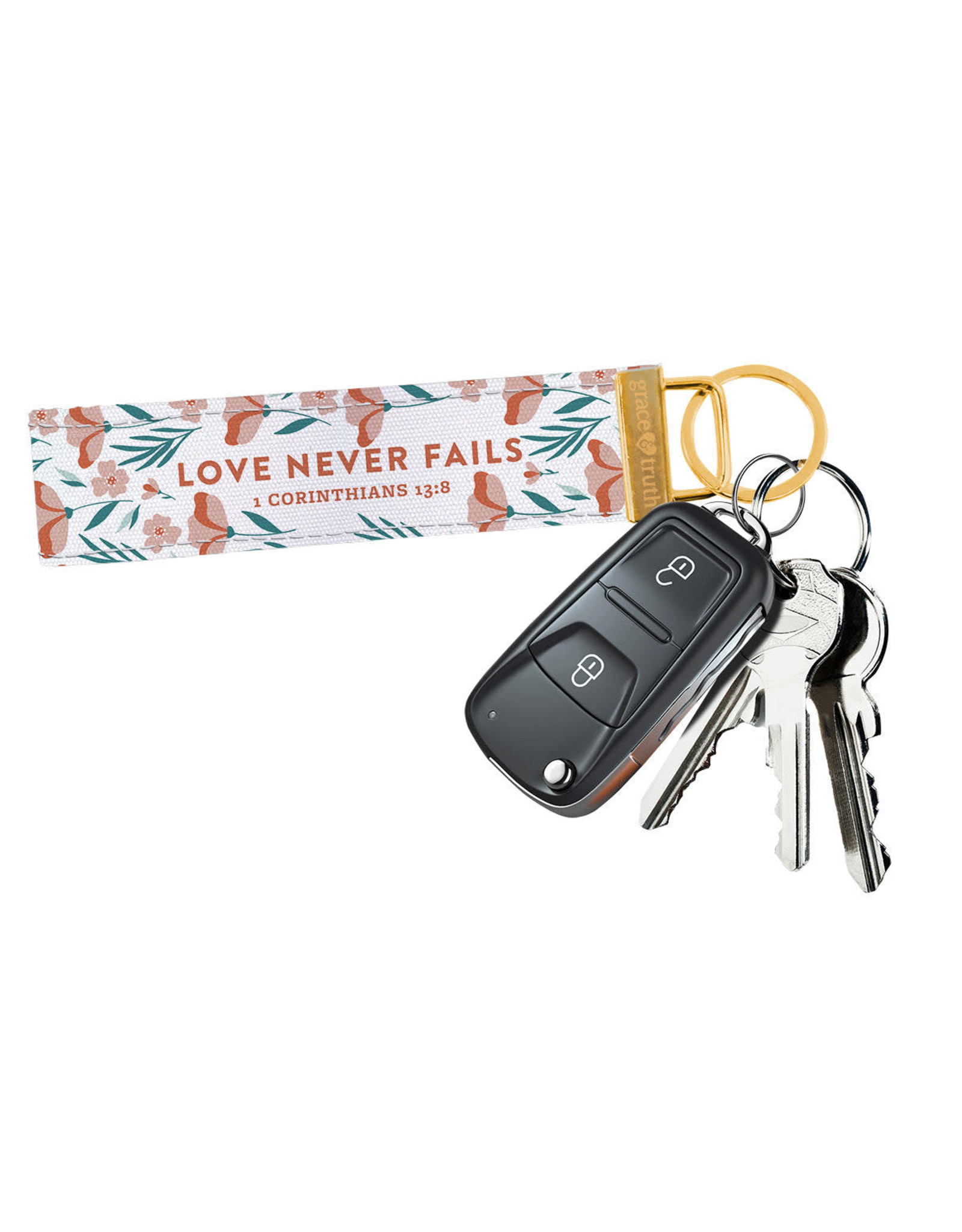 Grace & Truth Keychain Wristlet - Love Never Fails (1 Corinthians 13:8)