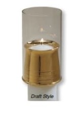 Regal Pontifical Candle Follower, Draft Style, for Candle Diameter 1-1/2" Satin Brass