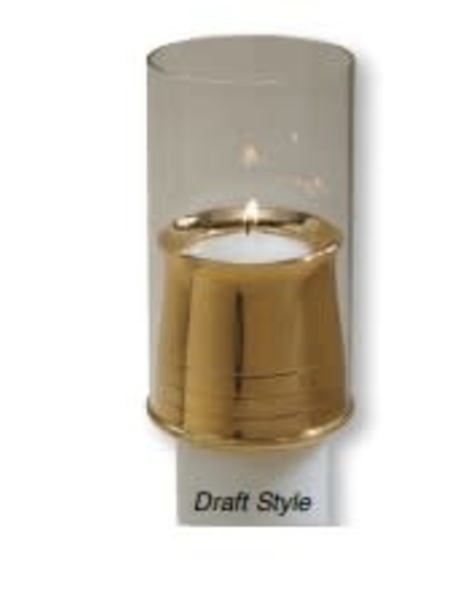 Regal Pontifical Candle Follower, Draft Style, for Candle Diameter 1-1/2" Satin Brass