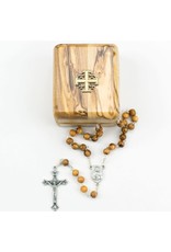 Shomali Jerusalem Wood Rosary Box, Includes Rosary