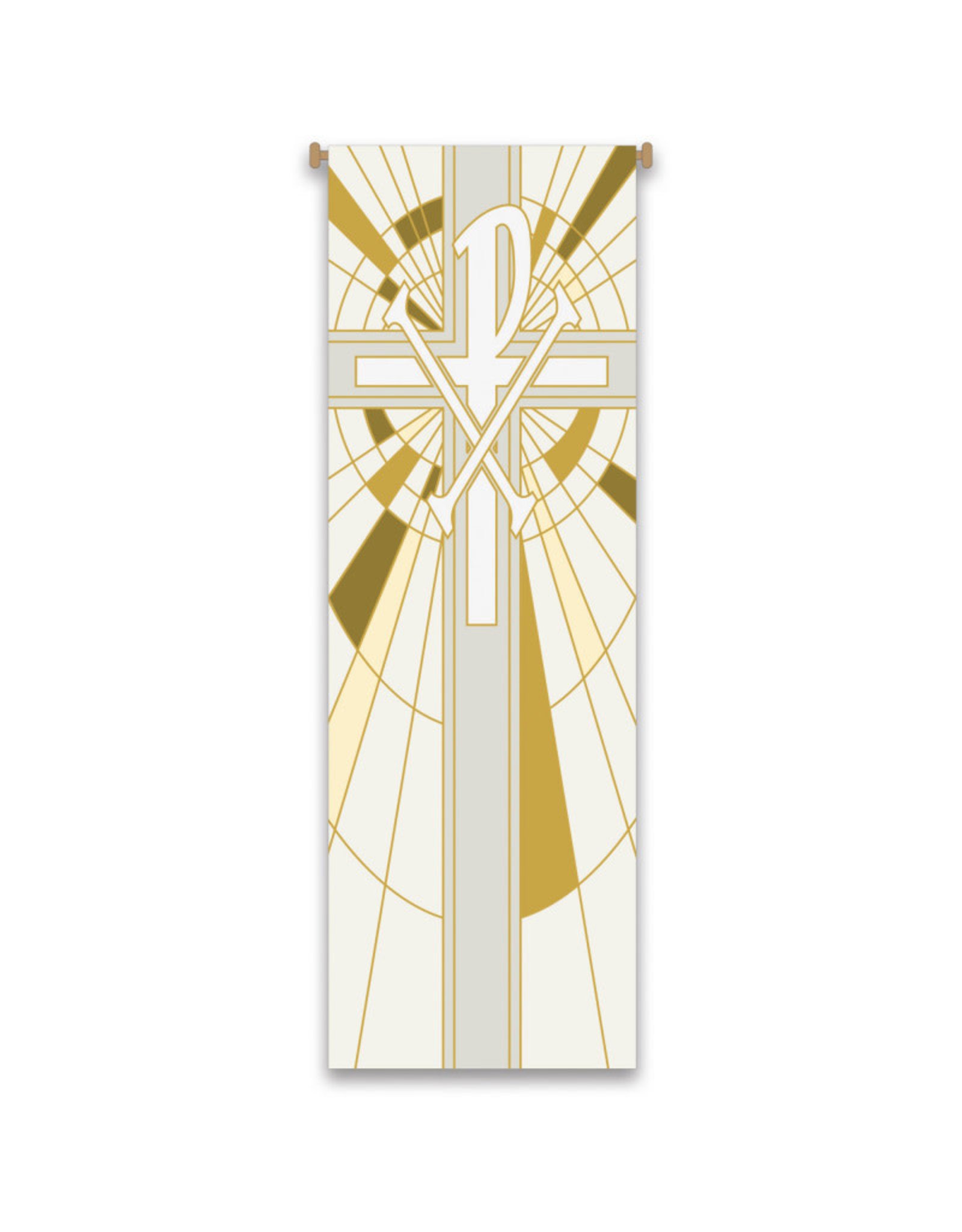 Slabbinck Banner - White & Gold with Chi Rho & Nails