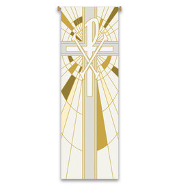 Slabbinck Banner - White & Gold with Chi Rho & Nails