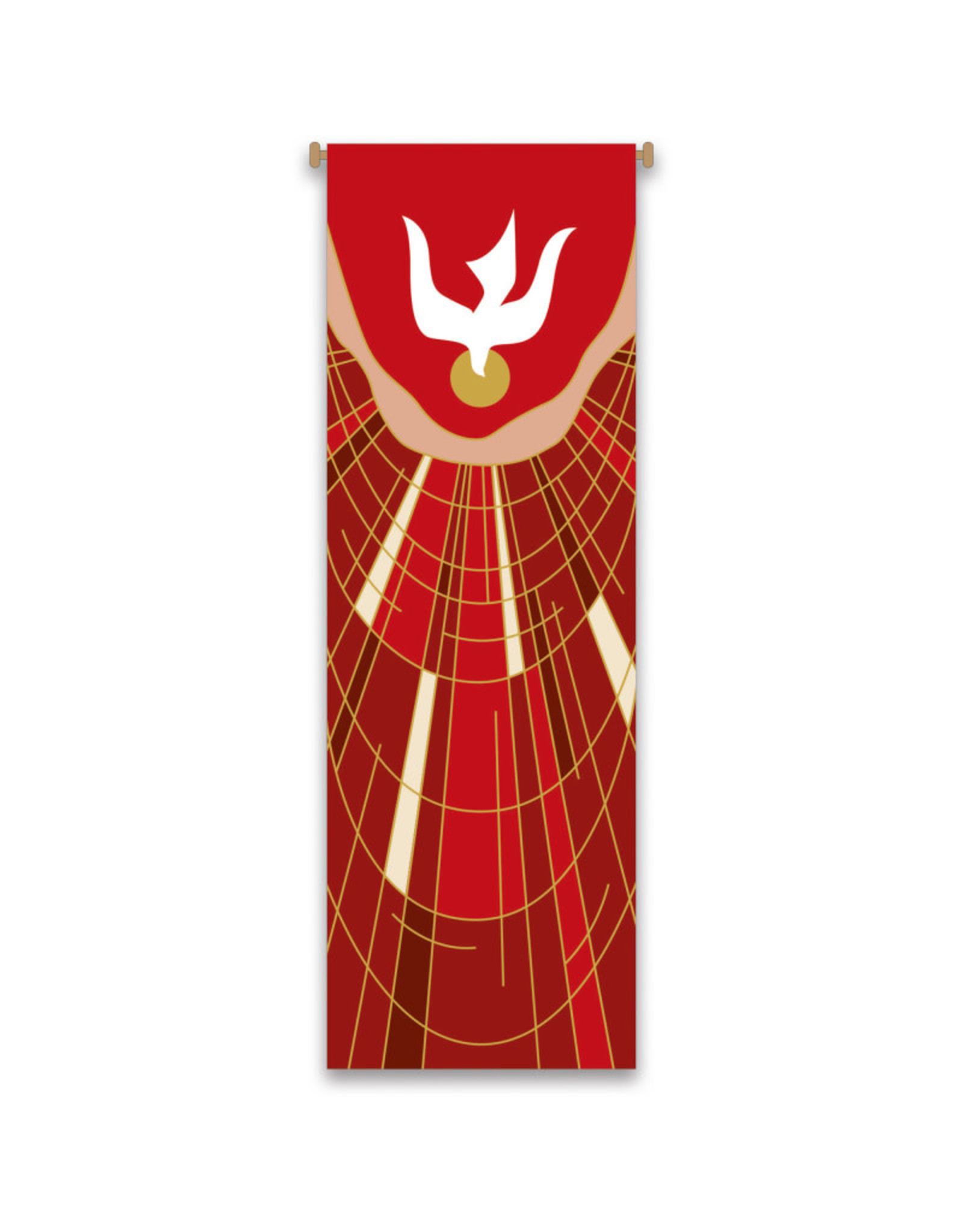 Slabbinck Banner - Red & Gold with White Dove