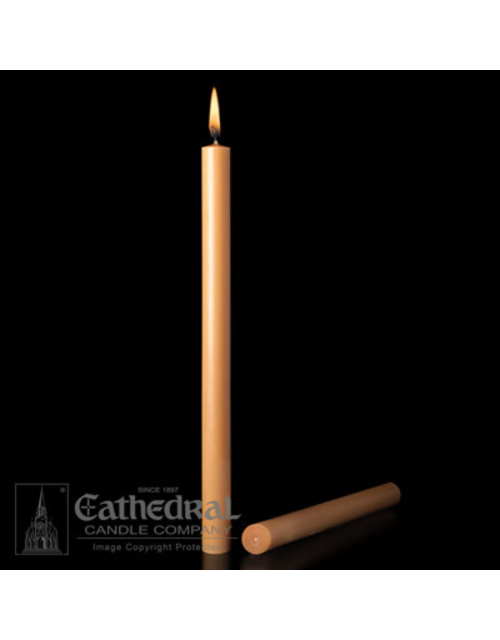 Unbleached Altar Candles 51% Beeswax 1.25"x17" PE (12)