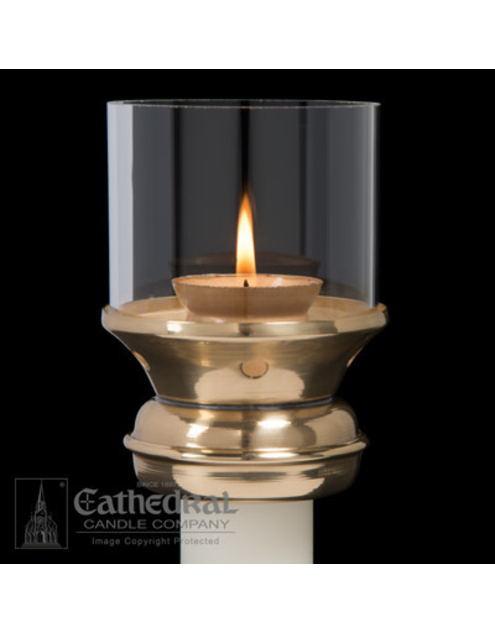 Cathedral Candle Candle Follower for Candle Diameter: 1.5" Draft