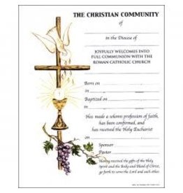 Certificates - RCIA Full Communion, Blank (100)