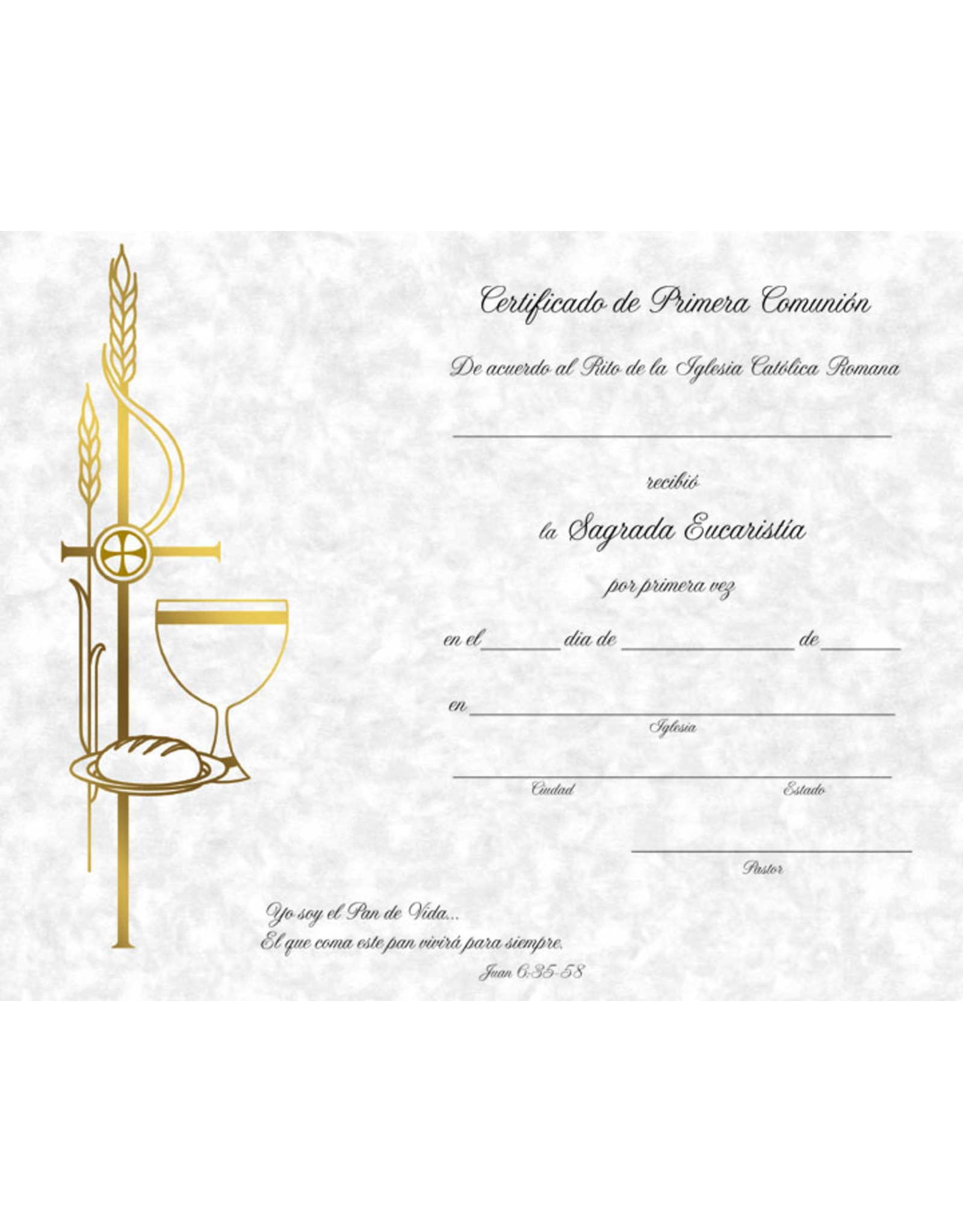 Certificates - First Communion, Spanish (50)