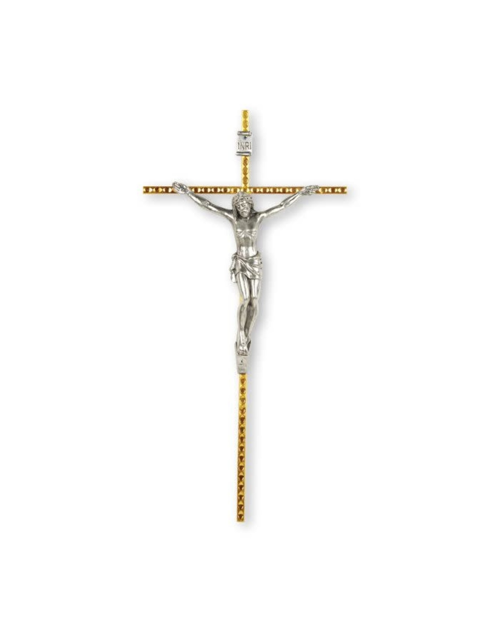 Crucifix - Metal, Thin Gold with Silver Corpus