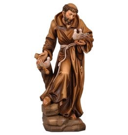 Pema Statue - St. Francis, Wood-Carved, Color, 15"