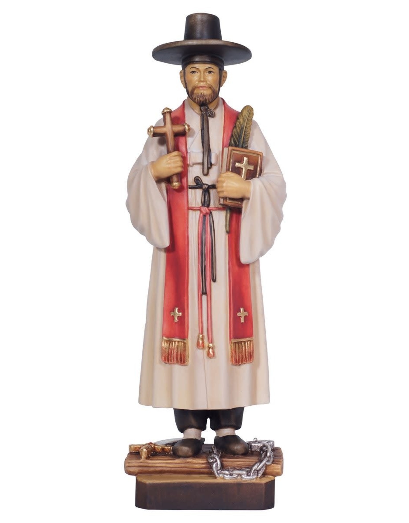 Pema Statue - St. Kim of Korea, Wood-Carved, Color,  8"