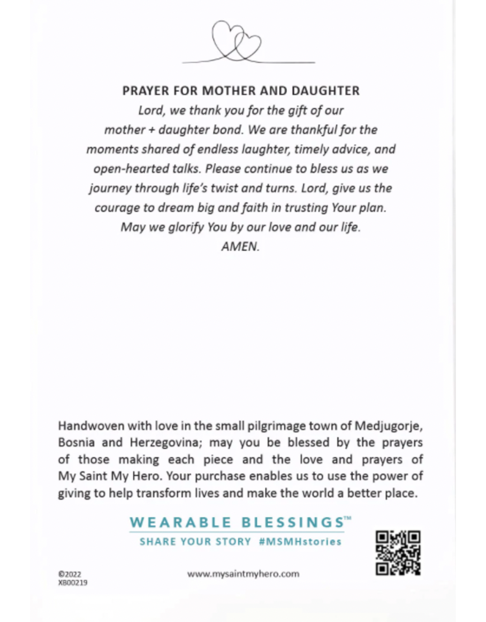 My Saint My Hero Mother & Daughter Blessing Bracelets (Set of 2)