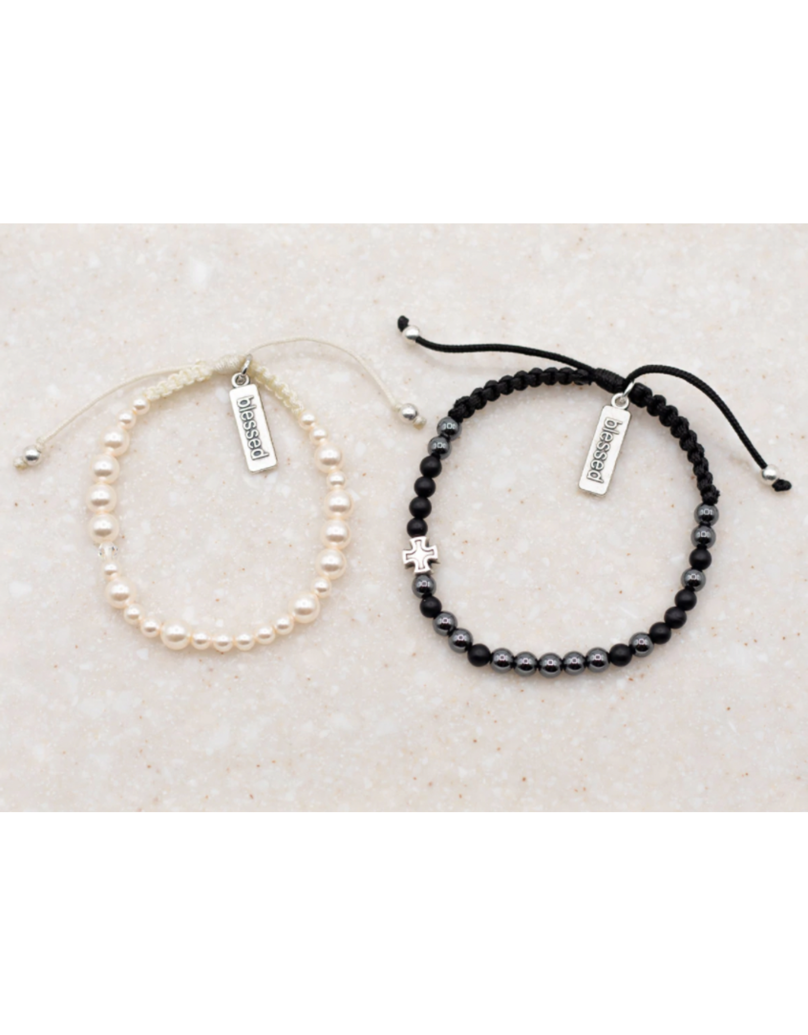 My Saint My Hero Forever One - Morse Code Bracelet Set for Mr. & Mrs.