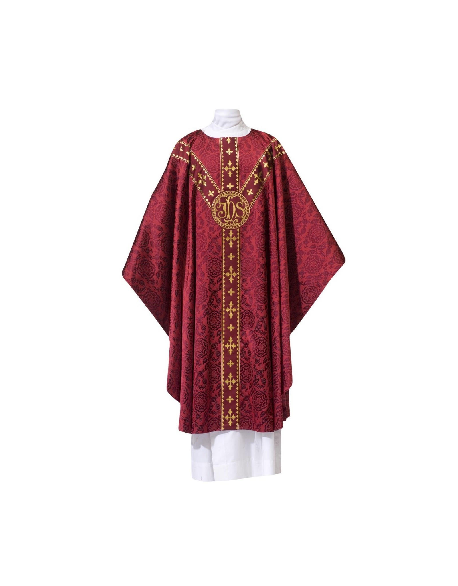 Arte Grosse Chasuble "JHS" Tudor Rose Damask