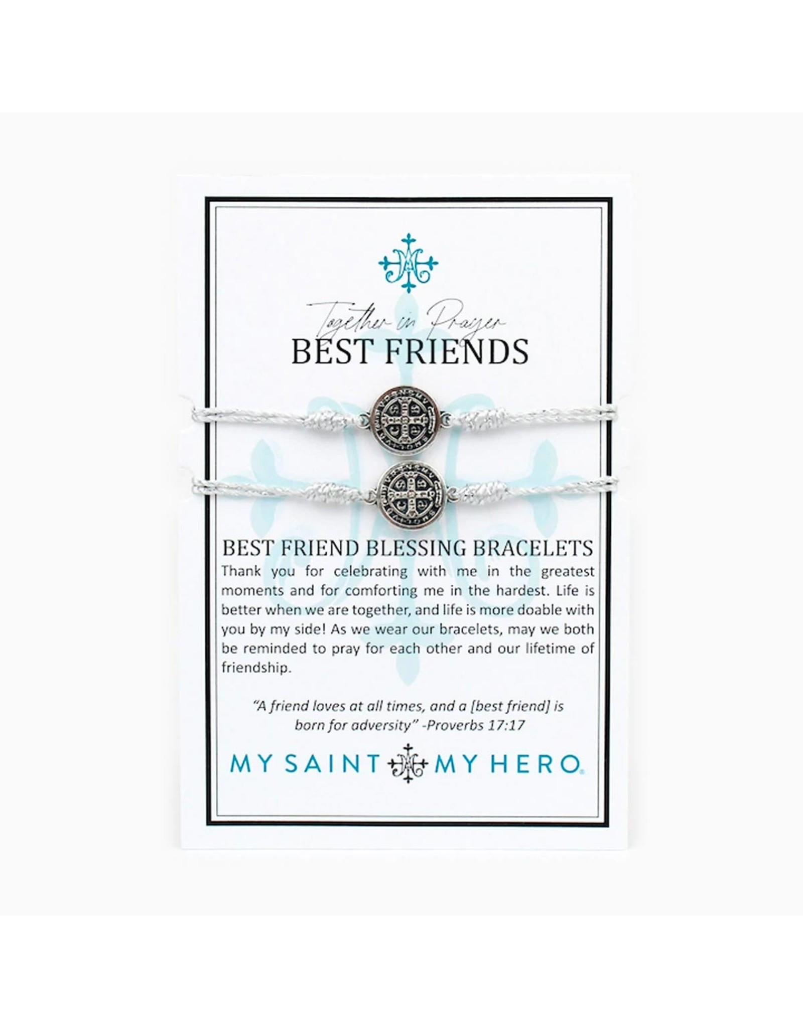 My Saint My Hero Together in Prayer Bracelets (Set of 2)
