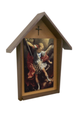 St. Michael Deluxe Poly Wood Outdoor Shrine (4x6 Picture)