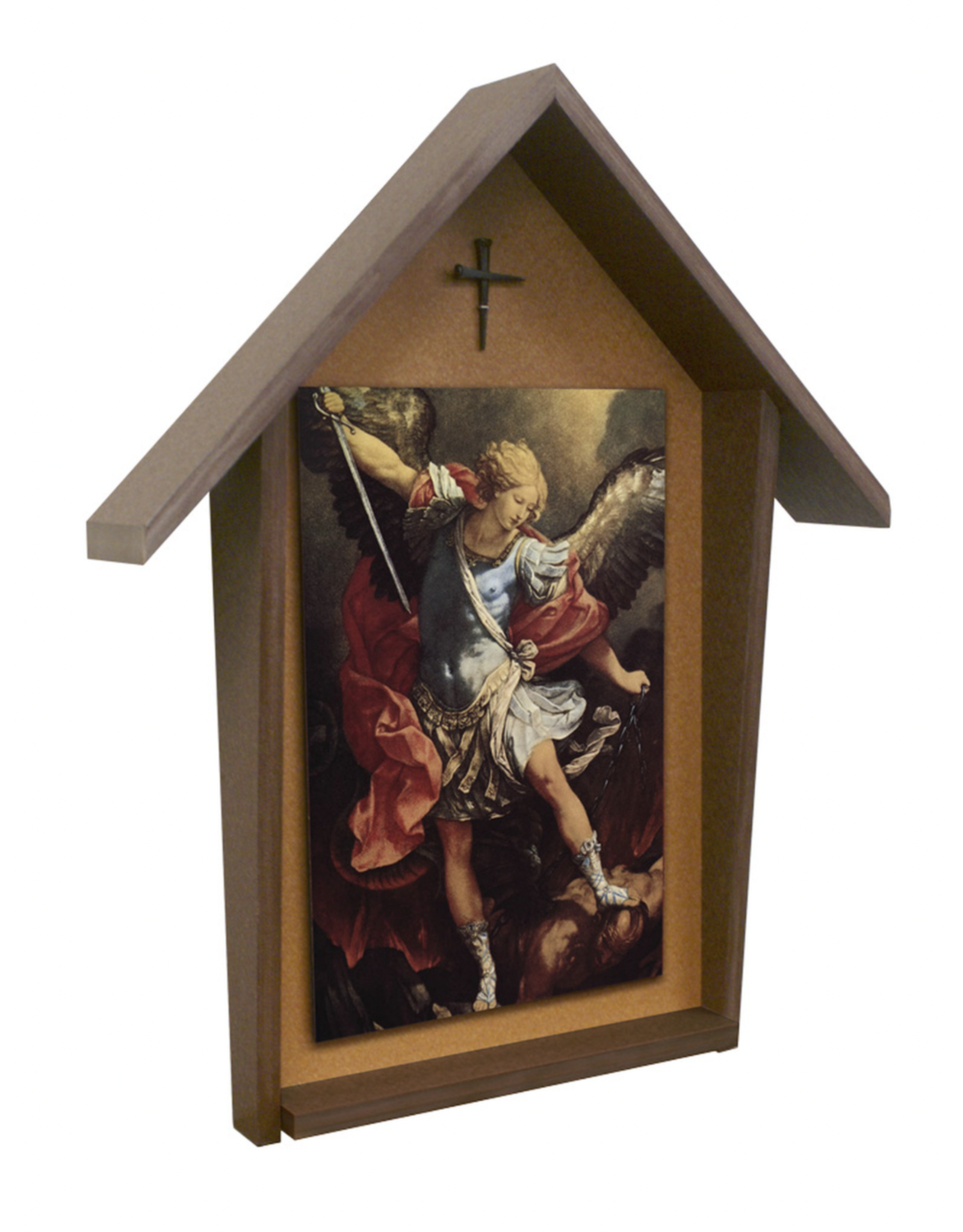 Nelson Art St. Michael Deluxe Poly Wood Outdoor Shrine (4x6 Picture)