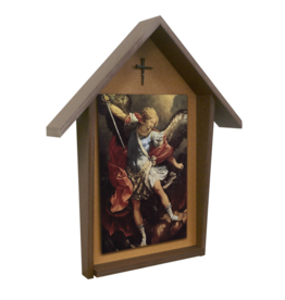 Nelson Art St. Michael Deluxe Poly Wood Outdoor Shrine (4x6 Picture)