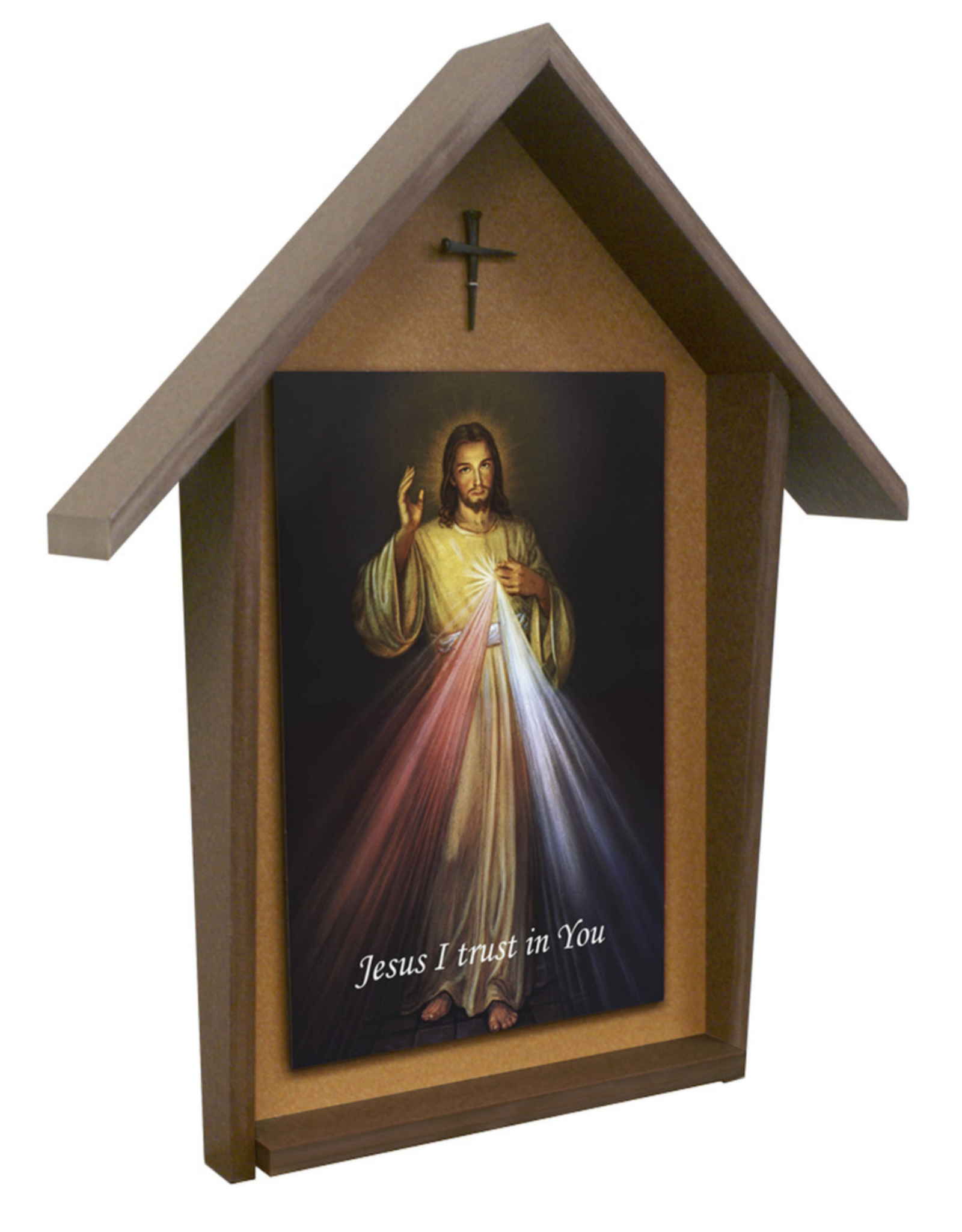 Nelson Art Divine Mercy Deluxe Poly Wood Outdoor Shrine