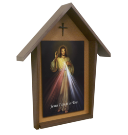 Nelson Art Divine Mercy Deluxe Poly Wood Outdoor Shrine