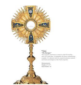 Monstrance "Baroque" Gold Plated