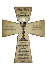 Nelson Art First Communion Wall Cross - Wood, Chalice/Host (6")