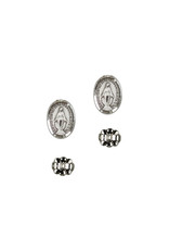 Bliss Earrings - Miraculous Medal Studs, Sterling Silver