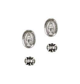 Bliss Earrings - Miraculous Medal Studs, Sterling Silver