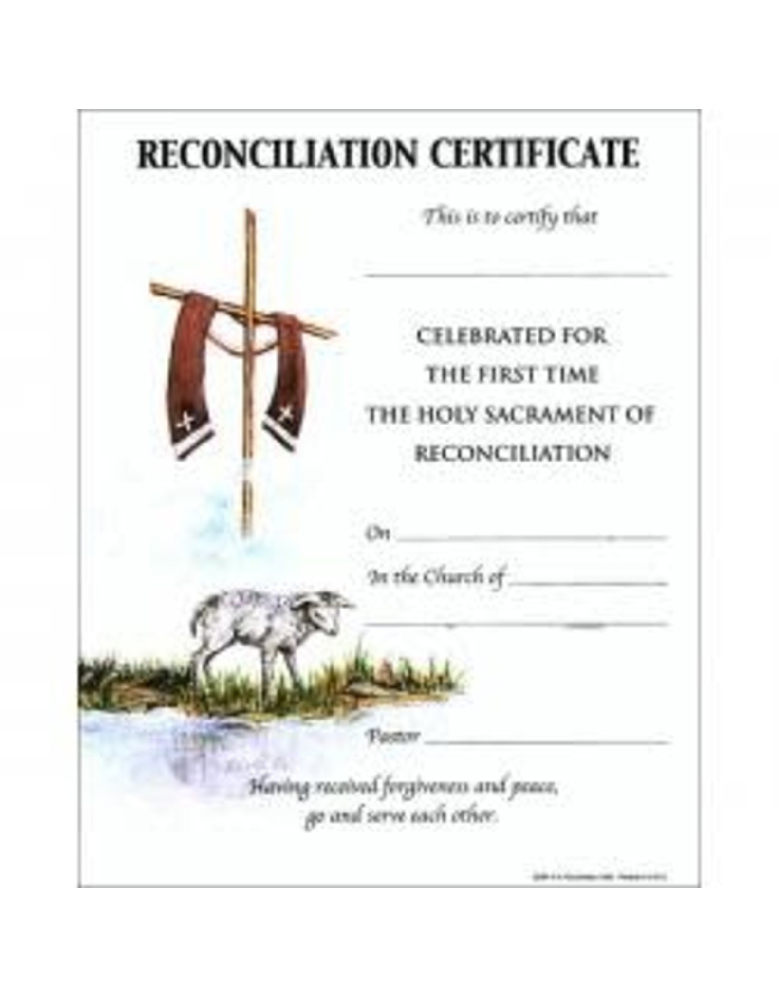 St. Andrew's Reconciliation Certificate (Each)