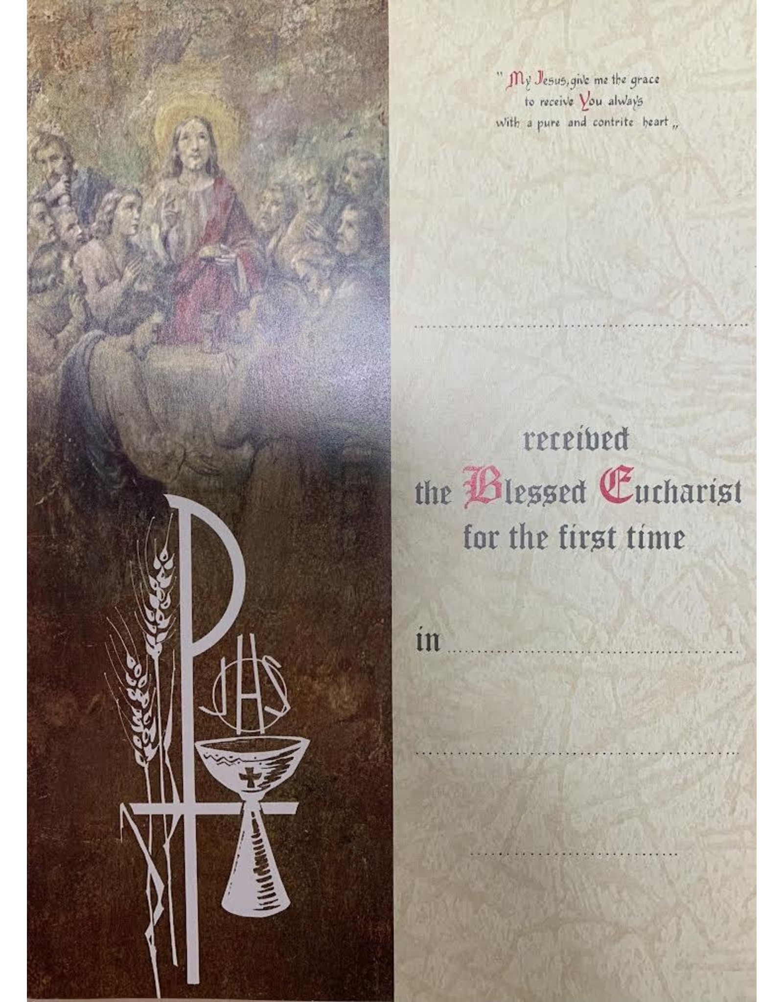 Gerffert Certificate - First Communion, Bonella Art (Each)