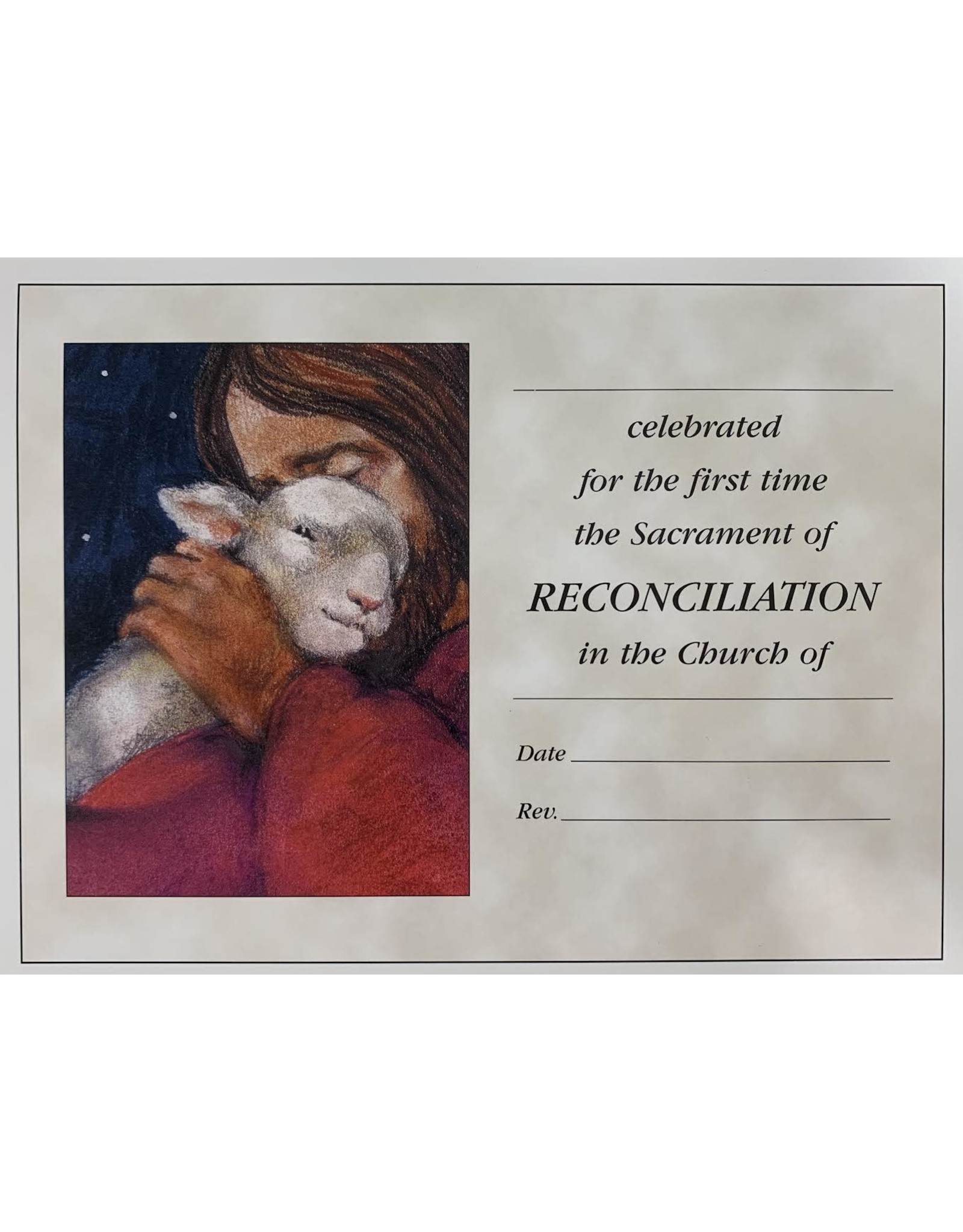 Reconciliation Certificate, Jesus with Lamb (Each)