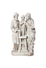 Orlandi Holy Family Outdoor Statue - Fiber Stone, Cathedral White Finish (25")