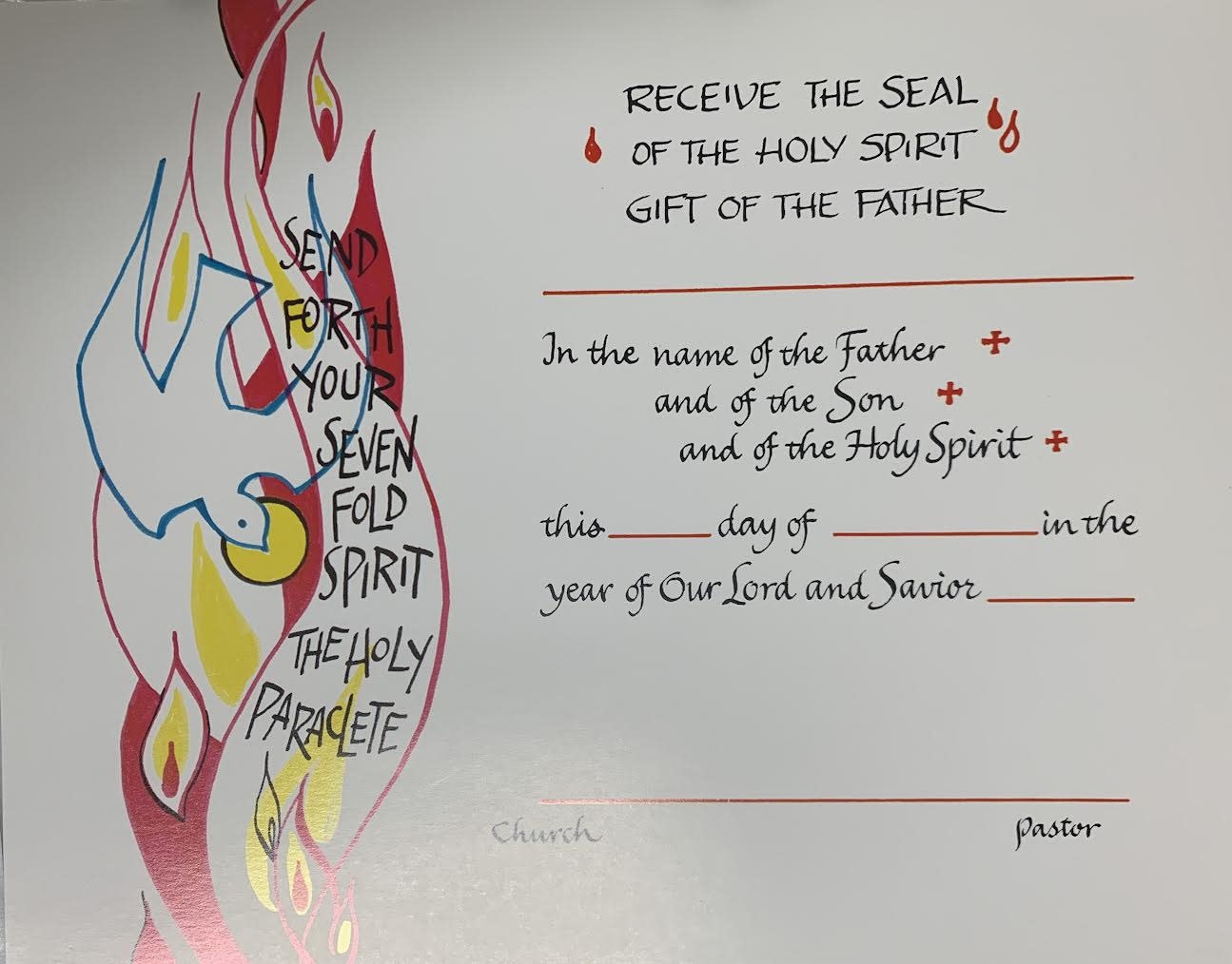 Certificate - Confirmation (Each) - Reilly's Church Supply & Gift Boutique