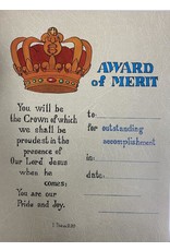 Gerffert Certificate - Award of Merit (Each)